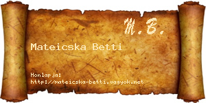 Mateicska Betti névjegykártya
